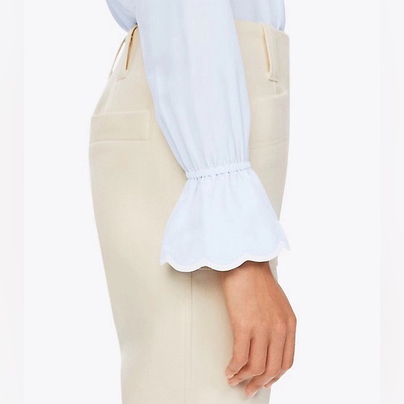 NWT Tory Burch Scallop Edge Silk Shirt Blouse - Picture 3 of 6